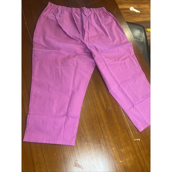 D&Co Pants Womens Size 2X Elastic Waist Straight Leg Purple - Picture 5 of 5